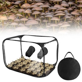 Kensbro Still Air Box, Mushroom Grow Box Portable Foldable PVC Mushroom Growth Set with 2 Arm Ports, Compact Standing Air Box for Mushroom Lovers, Versatile Cultivation for Horticultural Supplies