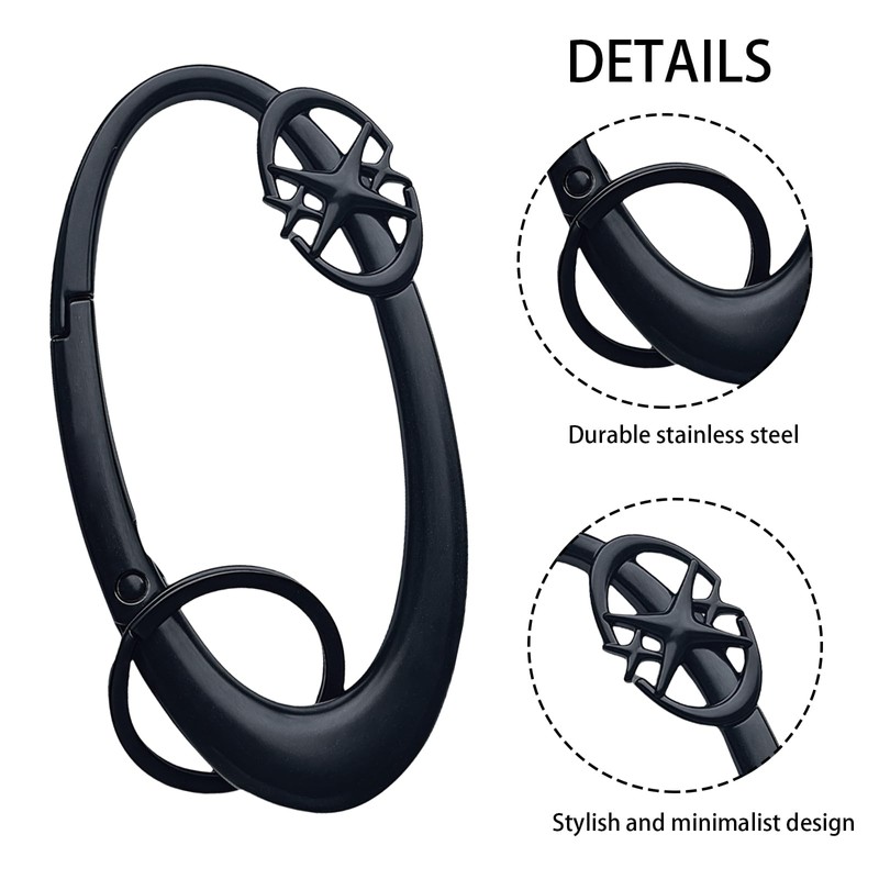 Zernblend Heavy Shiny Metal Carabiner for Belt Loop, Star Silver