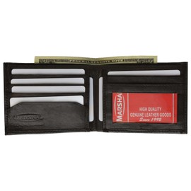 MARSHAL Mens Bifold Leather Wallet RFID Blocking Brown New Bi-fold