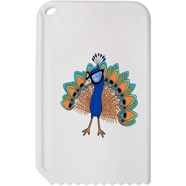 Azeeda 'Peacock In Sunglasses' Plastic Ice Scraper (IC00043079)