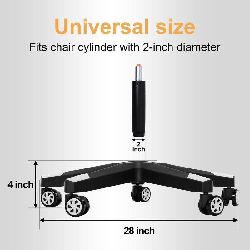 Frassie 28 Inch Heavy Duty Nylon Gaming Office Chair Base