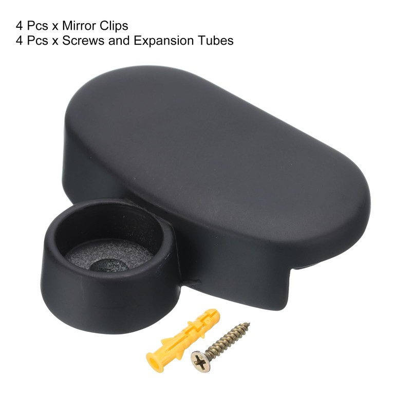 uxcell Mirror Clips, 4Pcs - Zinc Alloy Oval Mirror Holder