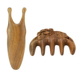 Meridian Massage Comb Sandalwood Wide Tooth Hair Comb Nose Massage Tool Static Free Scalp Massager Wooden Nose Guasha Comb