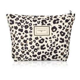 KLEHOPE Cosmetic Bag, Leo Print Cosmetic Bag Girls, Nylon Toiletry Bags with Tight Closing Zip, Travel Cosmetic Bag, for Storing Cosmetics or Small Items