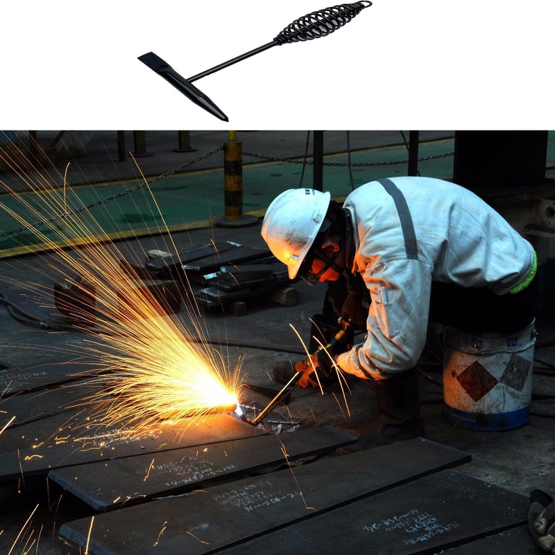 2 Pack Welding Chipping Hammer and Wire Brush Set, 11"
