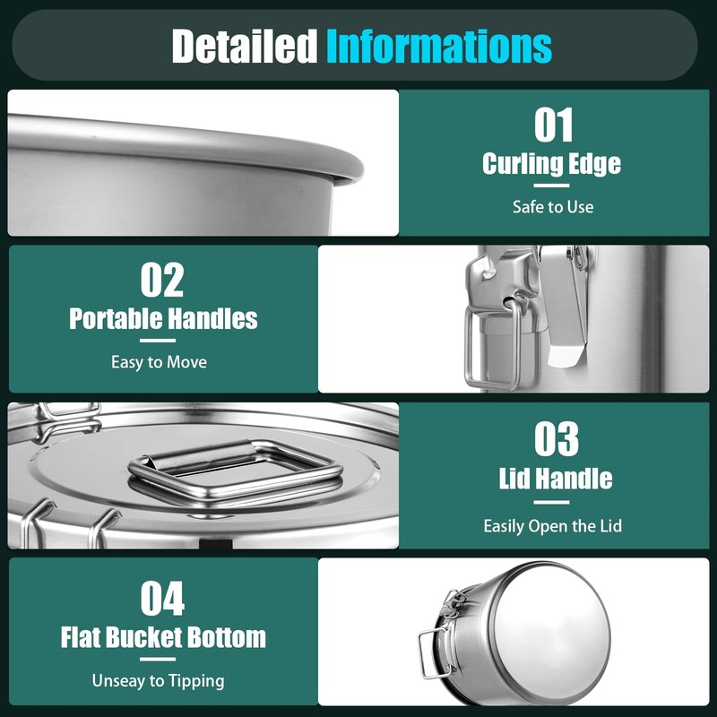 Bokknppo Stainless Steel Airtight Canister Rice Cereal Grain Container Canisters