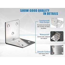 20 Pieces Stainless Steel Angle Connector Furniture Angle Holder 6 Holes Angle Brackets 90 Degree Furniture Angle Hole Angle Beam Angle Mounting Angle with Screws for Fixing Cabinets Chairs Wooden