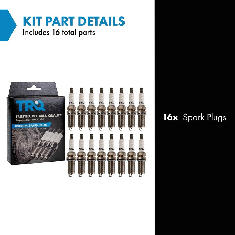 TRQ Iridium Spark Plugs Engine Tune Up Ignition Kit 16