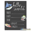 Cohas Hello World Newborn Baby Announcement Chalkboard Sign with Boat