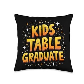 Kids Table Graduate Fun Family Thanksgiving Meal Throw Pillow