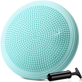 Libima Inflated Wobble Cushion Wiggle Seat for Sensory Kids Flexible Seating for Classroom Elementary Sensory Seat Balance Disc with Pump for Kids Adults Office School Home (Aqua Island Blue)