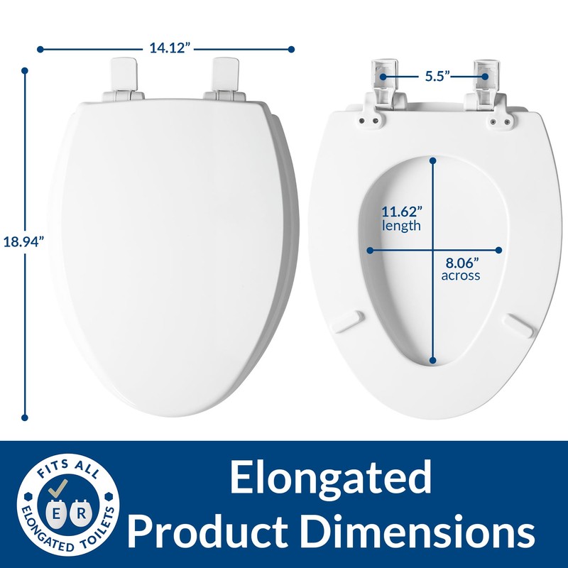 Mayfair Cassel Slow Close Toilet Seat, Easy Clean, Non Slip