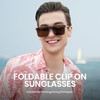 Cyxus 1600 Clip-on Sunglasses, Foldable, Polarized Lenses, Flip-up, UV Protection,