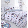 Velosso Nautical Seaside Boats Beach Hut Sail Reversible Duvet Cover