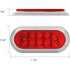 4pcs 6" Oval Chrome Bezel Trailer Truck Red 10 LED