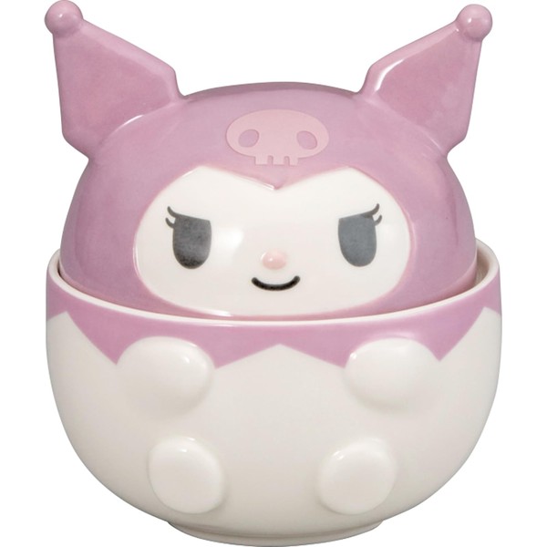 Sanrio SAN4556-4 Maarui Kuromi 3D Bowl Bowl with Lid, Approx.