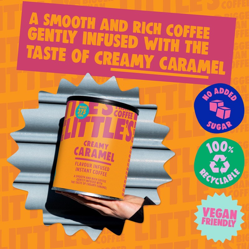 Little's Creamy Caramel Flavoured Instant Coffee, 500g Tin - Rich