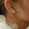 1Pairs Flat Back Dainty Pearl Earrings for Women - 14K