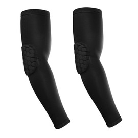 MRDINRT Basketball Shooter Sleeves, Elbow Pads, Collision Avoidance Hex Compression Arm Sleeve Protection for Volleyball Football Baseball Cycling (Black Large)