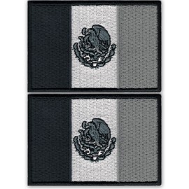 Laughing Lizards Parches de bandera mexicana (bandera negra grande (paquete de 2)