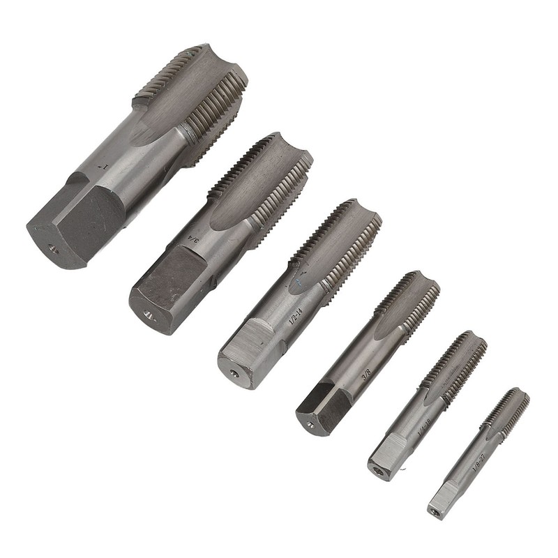 6Pcs NPT Pipe Tap Set Thread HSS for Plumber Industrial