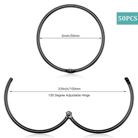 Oenothera 50 Pieces Curtain Pole Rings, 50mm Internal Diameter Curtain Pole Rings, Curtain Rings, for Curtain Poles,Shower Curtains Rods and Drapery