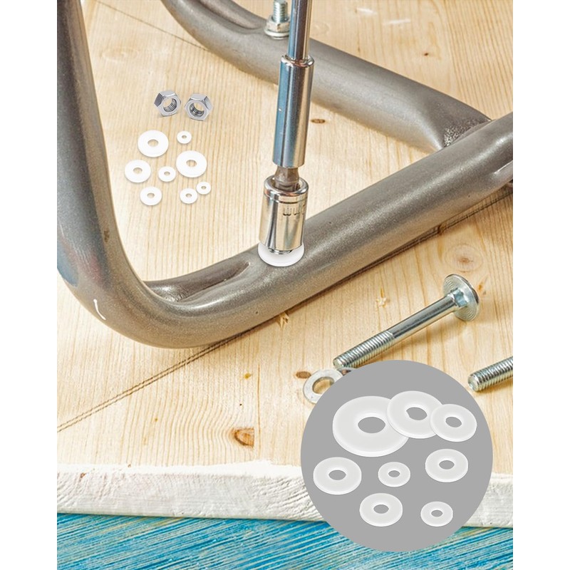 Caianwin 25Pcs M6 Washers White Nylon Flat Washers DIN9021 Plastic