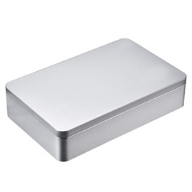 MMBOX 8.5 by 5.3 by 1.9 Inch Silver Rectangular Empty Tin Box Containers, Gift, Jewelery and Storage Tin Kit, Home Organizer,215 x 135 x 48 mm/ 8.5 x 5.3 x 1.9 inch