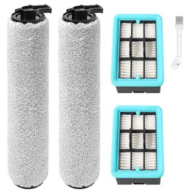 KiimSin Bürstenrolle und Filter Zubehör für Bissell Crosswave HF2 / 3845N / 3831 Nass- und Trockensauger Ersatzteile, 2 Hauptbürste + 2 HEPA Filter + 1 Reinigungsbürste