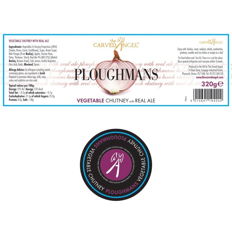 Carved Angel Ploughmans Vegetable Chutney with Real Ale, 320 g