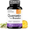 Sandhu's Quercetin with Bromelain Vegetarian Capsules Supplements 120 Count (Pack