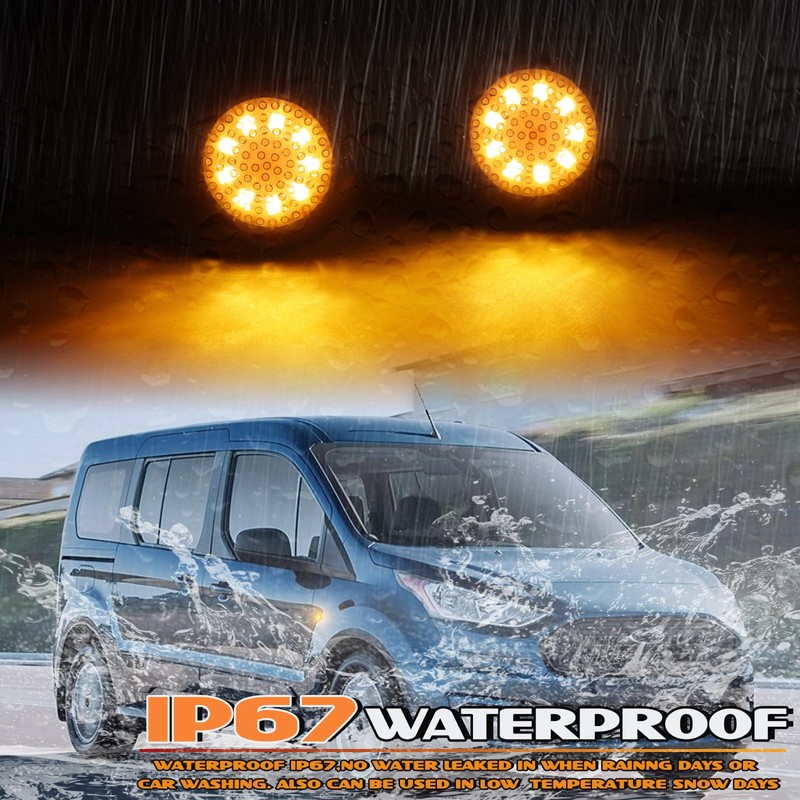 Arelokpri Side Marker Repeater Lights Compatible with 2010-2021 Ford Transit