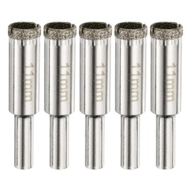 HARFINGTON 5pcs Diamond Drill Bit Hole Saw 7/16"(11mm) Tile Core Cutting Drilling Tool for Glass Ceramic Marble Porcelain Tile Quartz Gemstone Aquariums