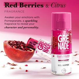 Solinotes Pomegranate Body Mist–Alcohol-Free, Long-Lasting Fragrance Spray with Pomegranate, Fruity Citrus Scent – Clean, Cruelty-Free Hair & Body Perfume Spray for Women (8.45 Fl Oz)