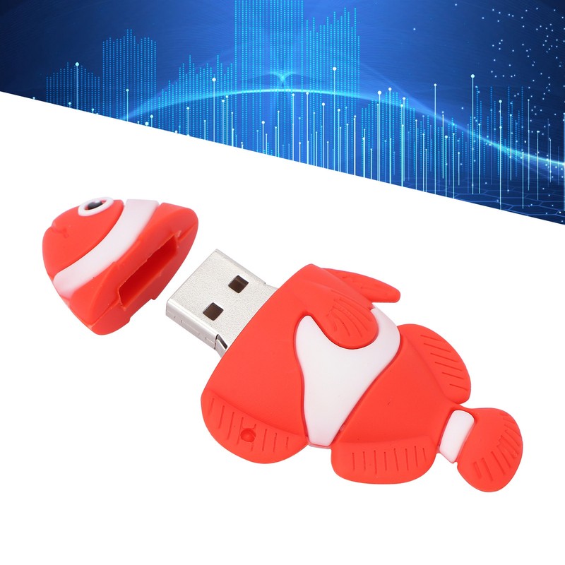 Cartoon U Disk Red Clownfish Appearance High Speed Bulk Storage