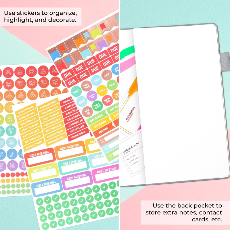 Clever Fox Meeting Notebook – Work & Business Organizer with