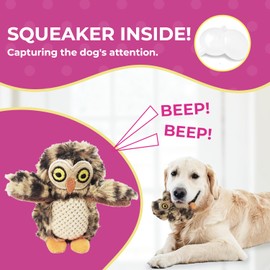 Glow Pups 3 Pack Owl Dog Toys, Toy for Small Dogs, Dog Toys with Squeaker, Multipack Dog Toys, Plush Dog Toys, Toy for Small Dogs, Owl in Tree Dog Toy (3 Pack: Replacement Animals, Owl)