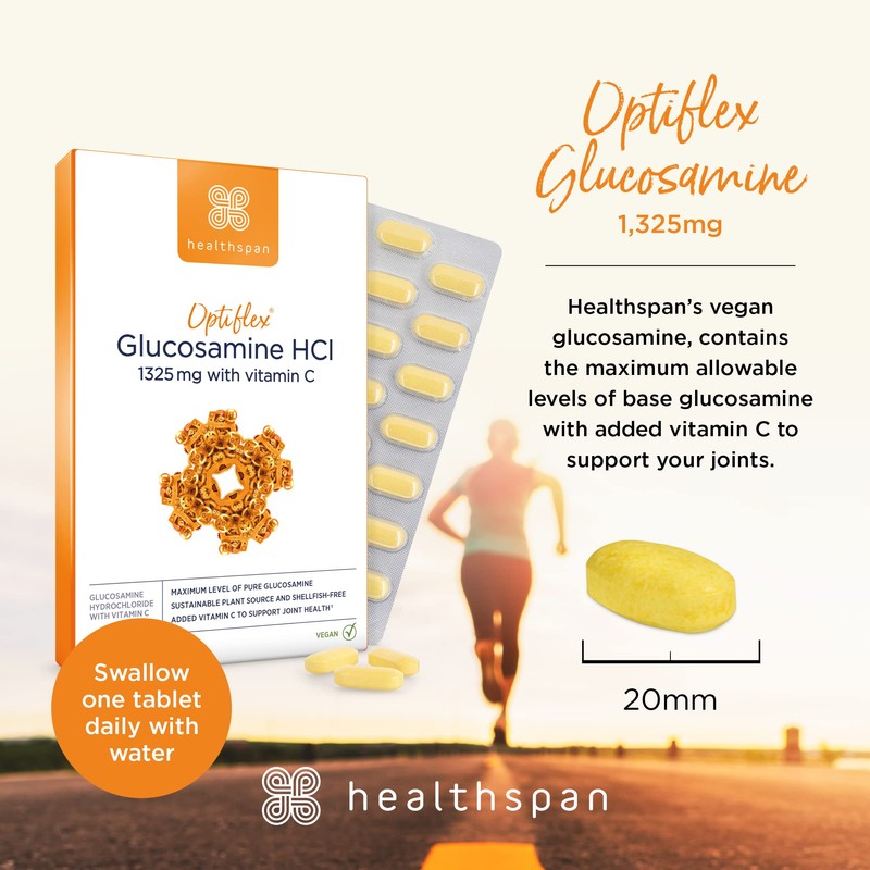 Healthspan Optiflex Glucosamine HCI 1,325mg with Vitamin C | Shellfish