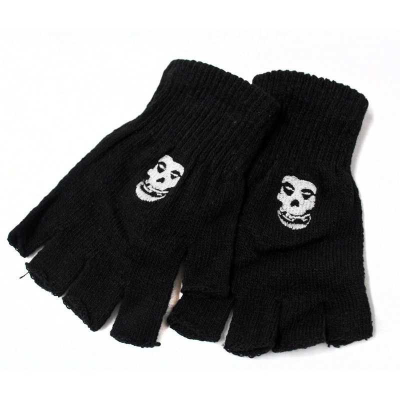 PUNK Rock Knit Fingerless Gloves- Rainbow