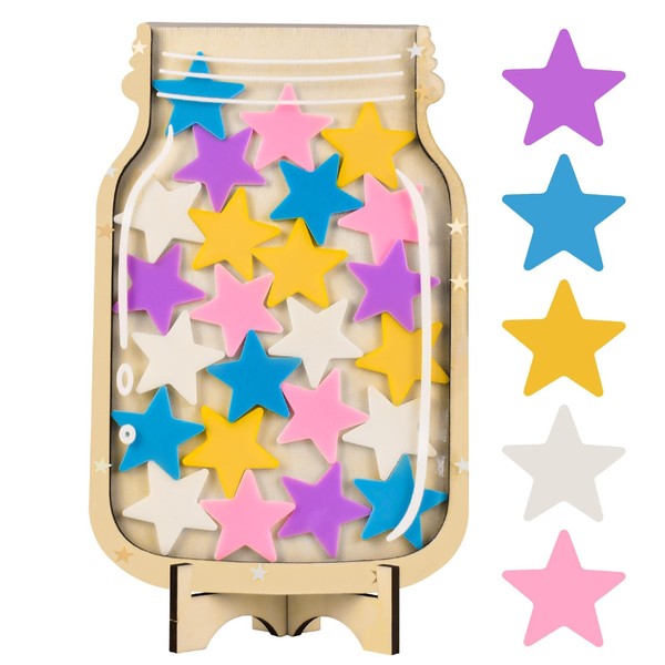 YZZT Reward Charts for Kids, Reward Jar with Stars, Reward