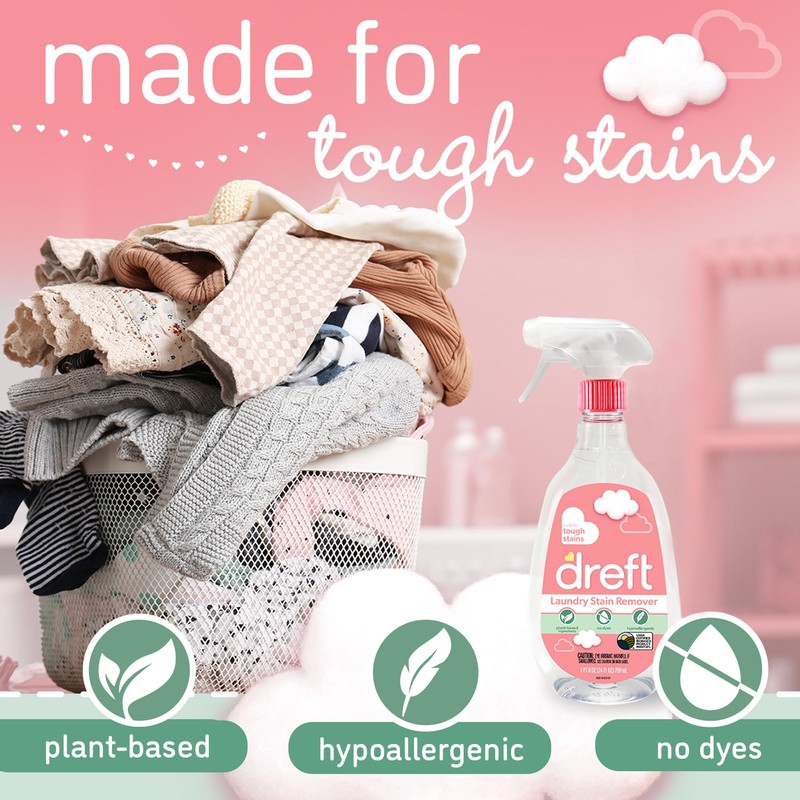 Dreft Stain Remover for Baby Clothes and Hypoallergenic Baby Stain