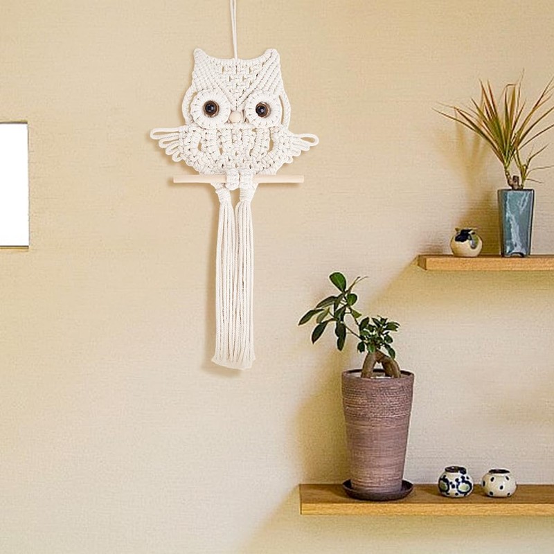 ORIGACH DIY Macrame Owl Wall Hanging Kit Hand Woven Macrame