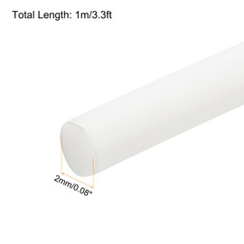 Rebower Heat Shrink Tubing 2:1 Cable Sleeve Tube Wrap [for Electrical Insulation Protection] - 2 mm Diameter/3.3 ft/White
