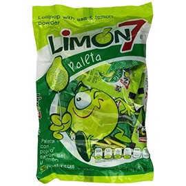 Limon 7 Paleta (Lollipop Covered with Lemon and Salt Powder by Dulces Anahuac