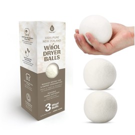 Pursonic Laundry Wool Dryer Balls – Reusable Dryer Balls Made from 100% Pure New Zealand Wool – Natural Fabric Softener Balls - Saves Drying Time/Energy Consumption (Pack of 3)