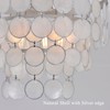 Topaluce Boho Capiz Shell Chandelier 3-Light Round Silver Coastal Ceiling