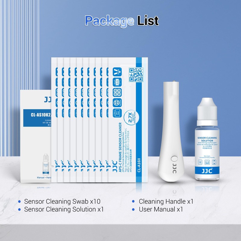 Professional Camera Cleaning Kit with Innovative Illuminated Cleaning Handle, 10Pcs