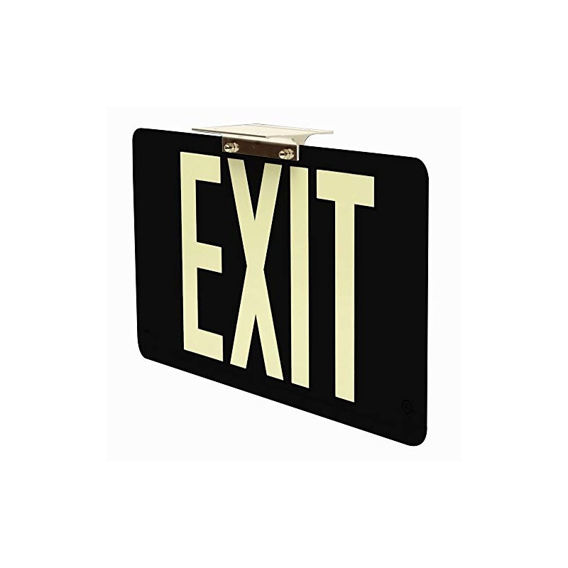 Glow-in-The-Dark Exit Sign Black - UL924 Listed - Double-Sided -