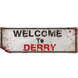 Flinelife Welcome To Derry Sign,16x6,Horror Movie Signs,Haunted House Decor - Perfect For Horror Movie Fans