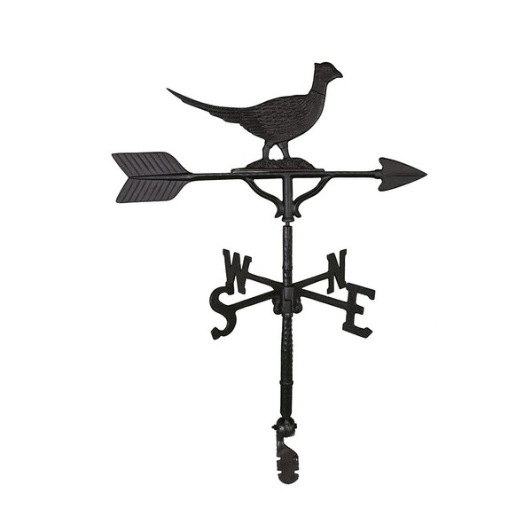 Montague Metal Products 32-Inch Weathervane with Satin Black Pheasant Ornament